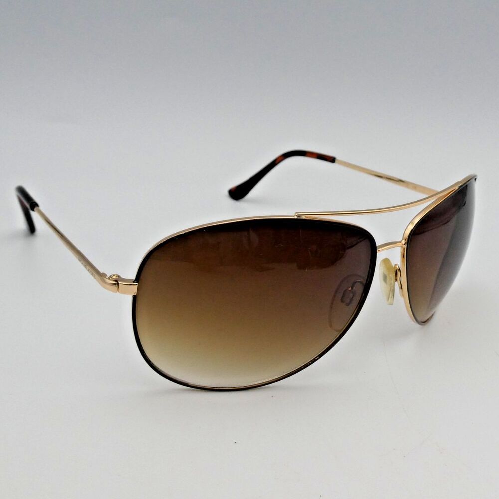 Michael Kors MK-3404S 67-12-135 Gold Aviator Sunglasses Tortoise Temples Brown